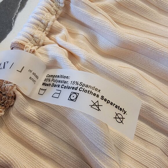 Zaful two tone string bikini size L 8 Cream and tan NWT - Picture 6 of 6